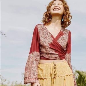 Bohemian Wrap Top - Red